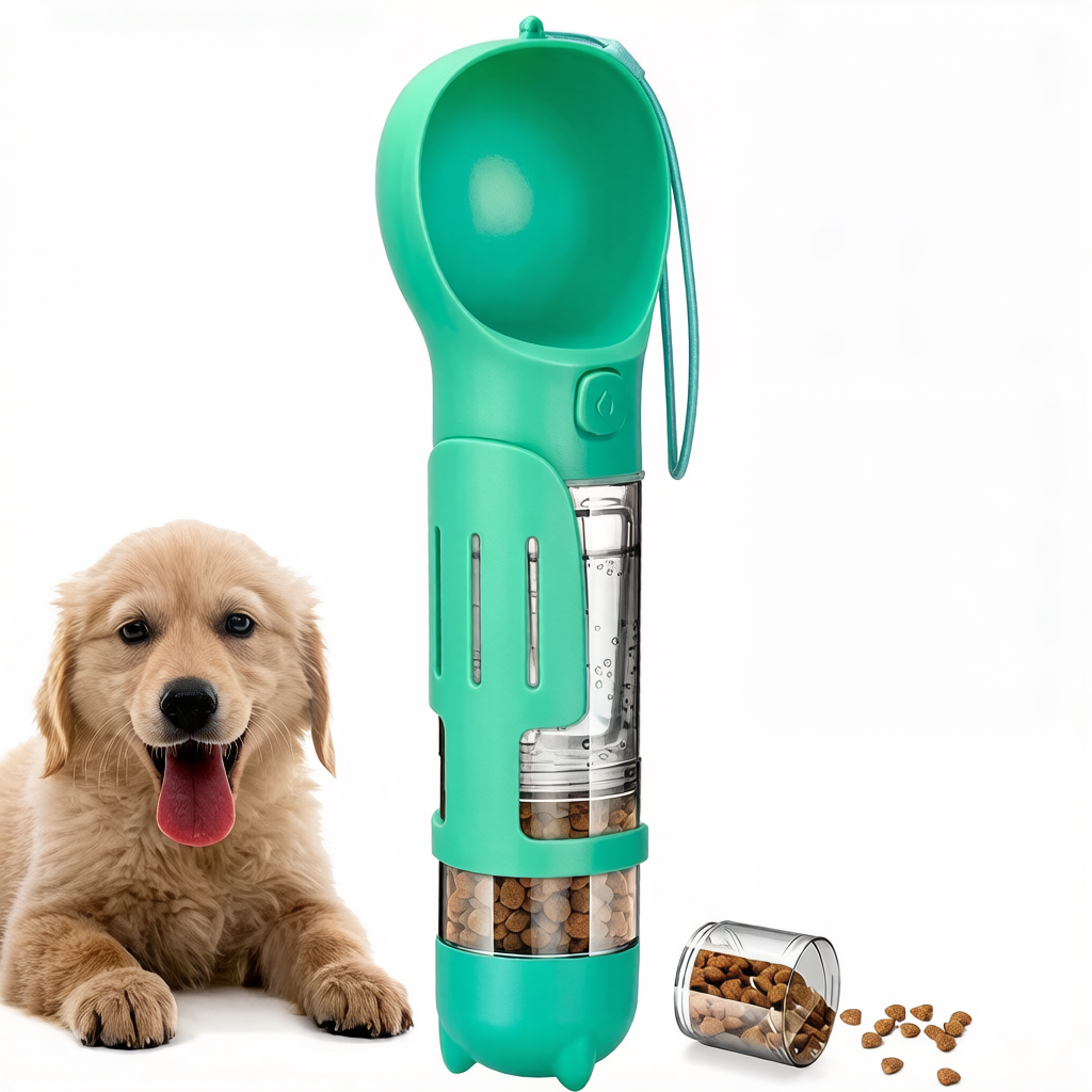 4-in-1 Dog Water Bottle with 500 ml