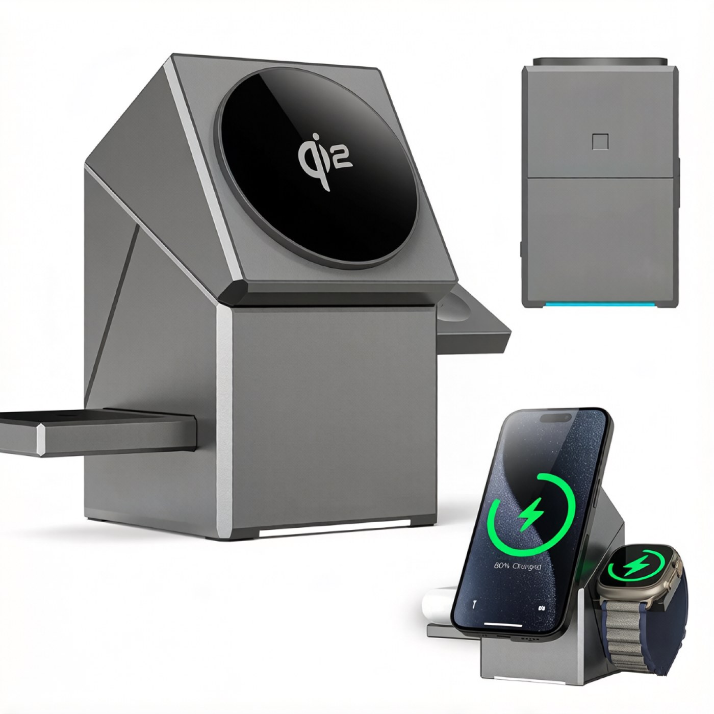 3-in-1 Portable Magnetic Wireless Charger