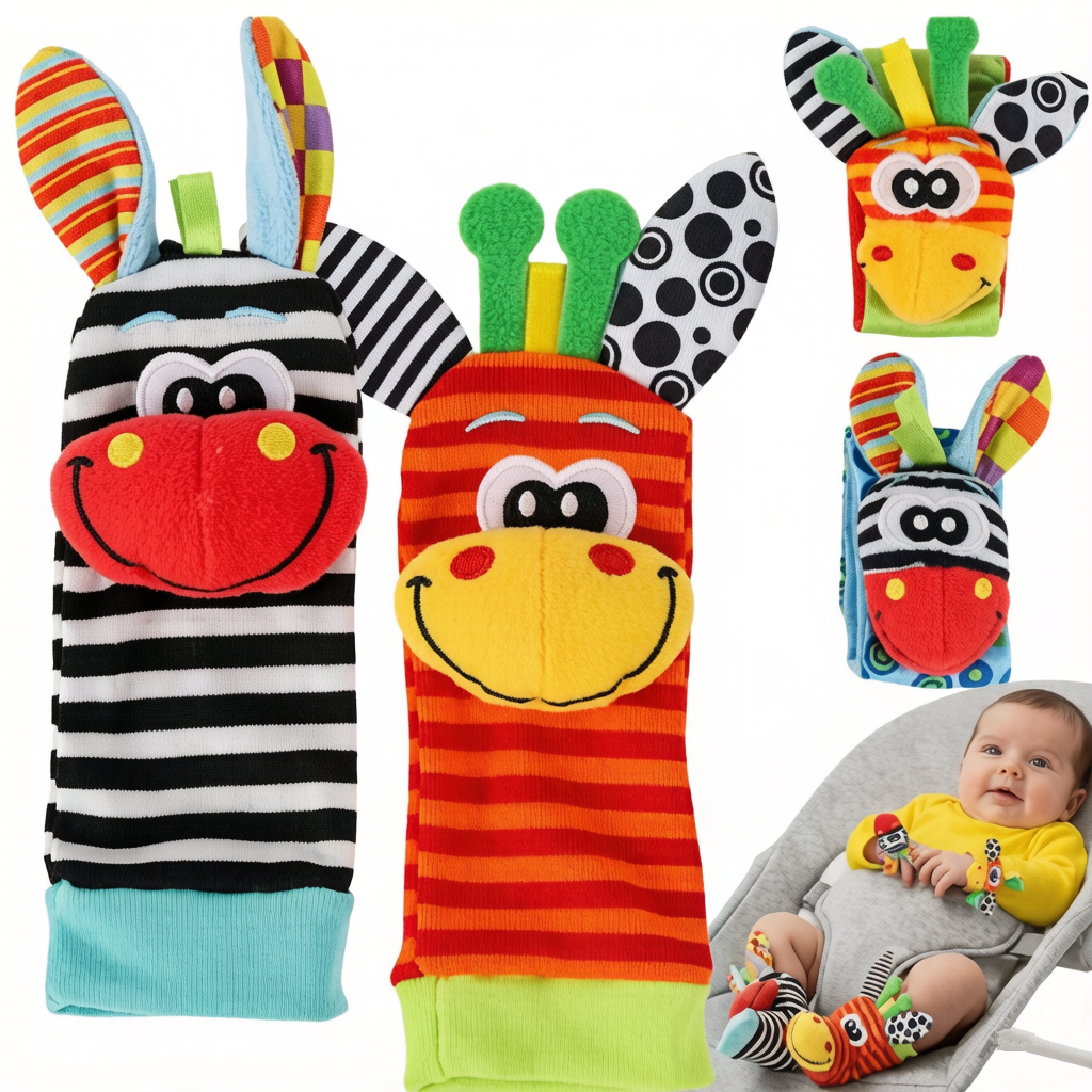 Baby Wrist Rattles & Foot Finders Socks Set